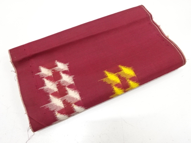 JAPANESE KIMONO / ANTIQUE ARAIHARI FOR KIMONO / SILK / MEISEN / WOVEN KASURI PATTERN